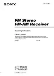 Sony STR-DE495 Amplifier / Receiver Owners Instruction Manual