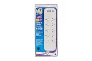 Jackson 10 Outlet Surge Protected Powerboard with 6 USB Ports - 1m