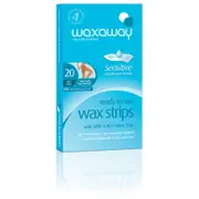 Waxaway By Caron Ready To Use Sensitive Wax Strips Body 20Pk