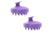Comfeya: Silicone Massage Shampoo Hair Brush - Purple (Set Of 2)