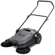 Walk Behind Floor Sweeper 25.6 Inch Cleaning Machine 5 Gallon Waste Bin