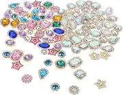 LIFKOME 100pcs Sunflower Rhinestone Flower for DIY Hair Clip: Hand Sewing Rhinestones for Dress Accessories - Ornament for Clothing and Crafts