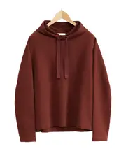 Lemaire Plain Drop-Shoulder Drawstring Hoodie S,L,M Brown