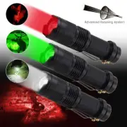 3pcs Hunting Red Green White Astronomy Light Mini LED Flashlight Zoomable Torch