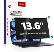 Magnetic Privacy Filter Compatible with MacBook Air 13.6 Inch (2022-2024, M2 M3), Removable Anti-Glare Privacy Screen for Mac Air 13 Inch (A2681 A3113)