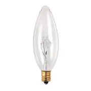 35 Pack - 40CTC/32/3-40 Watt Clear Incandescent Light Bulb, Torpedo Shape,