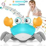 SORFURBOW Crawling Crab Toy 2.0-2024 Baby Boy Tummy Time Walking Activity Crawly Crabby Sound&Speed Control Mute Rechargeable Infant Birthday Gift 3-6 6-12 Months Easter Basket Stuffers