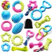 Small Dogs Puppy Chew Toys 17Pack Cute Variety Shape Multi Colors Designs to ...