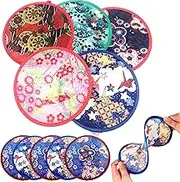Foldable Fan, 10pcs 8.3inch Round Elasticity Handheld Compact Fan, Portable Folding Hand Fan, Multi-Role Cooling Fans for Women Girls Daily Use