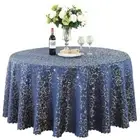 Jacquard Round Table Cover Cloth Damask Pattern Table Decor Hotel Party Banquet