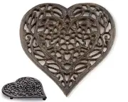 Cast Iron Heart Trivet | Decorative Cast Iron Trivet for Kitchen Countertop O...