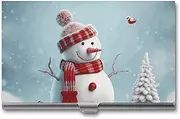 [LKHDS] Slim Aluminum Alloy Business Card Holder Christmas Snowman Pocket Business Card Case Portable Business Card Wallet Business Card Holders Handheld Card Box for Women Men, style, One size, Style