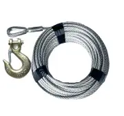 5/16" x 100 ft Galvanized Wire Rope Winch Cable + 3/8" Grade 70 Clevis Slip Hook