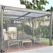 Heavy Duty Transparent PVC Gazebo Side Panel Curtain Waterproof Dustproof Tear Resistant Greenhouse Patio Garden Pavilion Outdoor Tarpaulin with Metal Grommets
