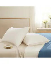 Unikome 2-Pack 300 Thread Count Organic Cotton Down Feather Bed Pillows