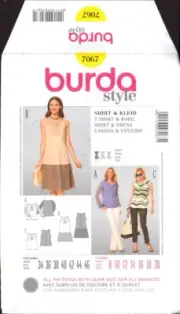 Burda 7067 Sewing Pattern, Dress Shirt, Size 8-20, Uncut, Factory Folded