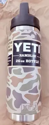 YETI Rambler 26oz Bottle w/Chug Cap LIMITED EDITION OLD SCHOOL CAMO -- NWT