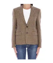 Campbell jacket in double faced check wool FR44,FR38 Nude