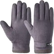 [yuksok] Winter Suede Gloves with Touchscreen Fingers for Motorcycling Daily Work Driving