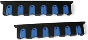 1 Pair Horizontal Fishing Rod Rack Wall-Mounted Fishing Holder for Garage and Boat Blue