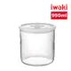 【日本iwaki】耐熱玻璃圓形微波保鮮密封罐(950ml)