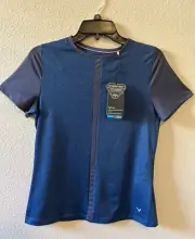 NEW/TAGS CALLAWAY SWING TECH MENS OPTIDRI GOLF SHIRT BLUE SMALL/STRETCH ORIG $82