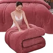 Corduroy Comforter - Quilted Aesthetics Fuzzy Comforter Queen - Fine Stitching King Plush Comforter(A,180 * 220cm/4kg)