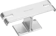 HARFINGTON Headphone Stand Holder Adhesive Dual Headset Headphone Stand Hanger Aluminum Alloy Desk Hook Clamp with Adhesive & Screws for PC Gaming DJ Headphones Earphone, Silver Tone