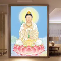 在飛比找樂天市場購物網優惠-南海觀音菩薩壁紙墻紙3D佛堂寺廟宗教玄關客廳屏風背景佛像壁畫