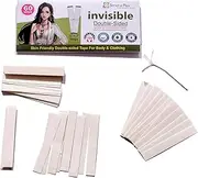 [EarLite] Invisible Double Sided Tape for Fashion, Clothing and Body (60 Strip) Made in USA