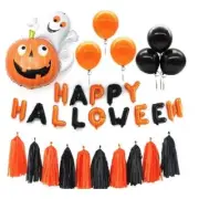 Happy Halloween Party Balloon Banner with Tassel Garland & Balloons Complete Kit