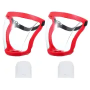 Red Full Safety Face Shields with 2Pcs White Lens & 20Pcs Filter Gaskets
