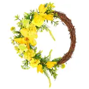 Yellow Flower Door Wreath Artificial Handcrafted Wreath for Many Room