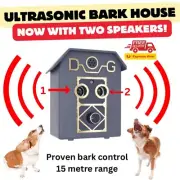 BARK HOUSE ULTRASONIC ANTI BARKING DEVICE 2-SPEAKER (MORE POWERFUL!) +9V BATTERY