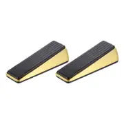 2 Pcs 1.3" Door Stopper for Bottom Door Stop Wedge Non-Slip, Zinc Alloy Golden