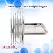 Dental Amalgam Plugger Condenser Filling Composite Placement Instruments w/Tray