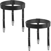 [Bremorou] 2 Pcs Thigh Garters For Women Plus Size Adjustable Thigh Garter Belt Black Women High Elastic Belt And Stockings Set Elastic Punk Gothic, Black