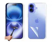 Tempered Glass Screen Protector for Apple iPhone 16 PLUS Front and Film Back