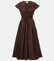[Tove] Tove Ceres gathered cotton midi dress AU 10 brown