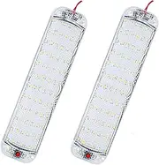 12V/24V LED Interior Light Bar, LED Strip Lights with ON/OFF Switch Surface Mount RV Ceiling Light for Enclosed Trailer Truck RV Car Lorry Camper Boat Caravan Motorhome home cabinet (2 Pack) (72LEDs)
