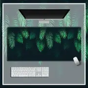 ANYMOB Mouse Pad Green 400X900X4MM Leaves Computer Keyboard Pad Non-Slip Rubber Mat