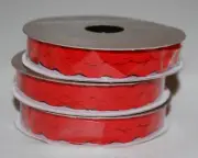 New 3 Rolls Offray Red Rickrack Trim .25 Inch 9 Yards Total