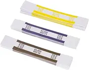 NATURALABEL 300pcs Assorted Currency Straps, $1000, 2000, 5000, Each 100 Straps, Self Adhesive Money Bands (3 Colors)