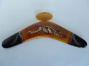 Aboriginal Wood Hand Crafted Kangaroo Throwing Boomerang. Made in Australia