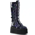 Demonia Damned Platform Trinity Boots Womens Knee Black Gothic Punk Wedge Size 6
