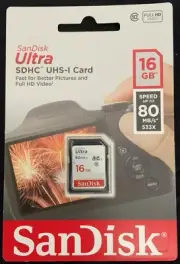 Sandisk Ultra 80MB/s U1 Class 10 UHS-I SD Card