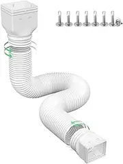 Ogutter Rain Gutter Downspout Extensions, Downspout Extender for Rainwater Drainage Flexible, Down Spout Drain Extension Pipe and Extendable from 21 to 66 Inches (White)