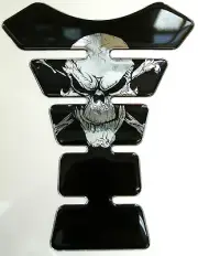 Grim Reaper Skull & Crossbones Black & White Mirror Chrome Resin K1 Tank Pad