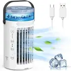 QVCQ Personal Evaporative Cooler 3-Speed Misting AC Fan Humidifier Night light