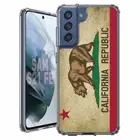 For Samsung Galaxy S20 S21 S23 S24 FE 5g TPU Case+Glass(Grunge CA Flag)